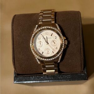 Michael Kors Women's Chronograph Mini Blair Watch Rose Gold-Tone 33mm